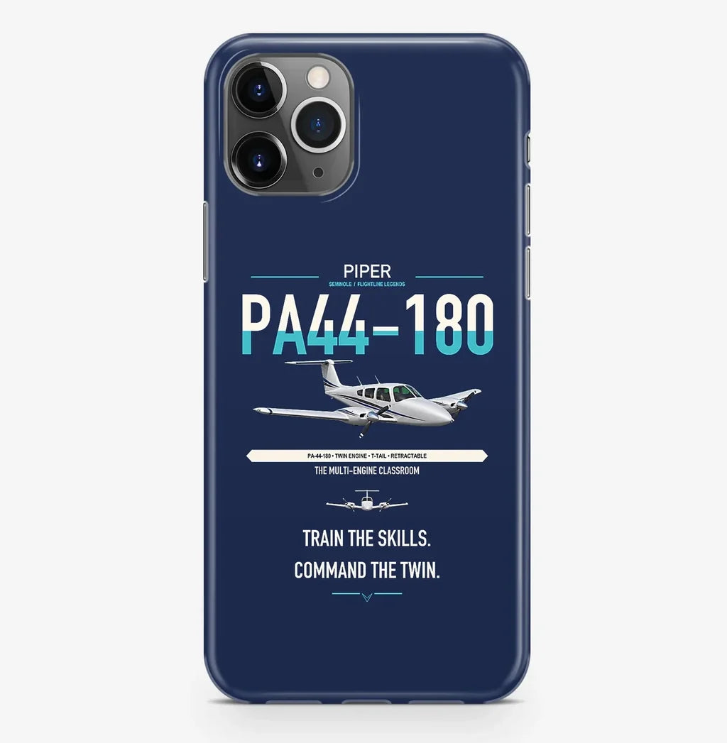 Piper PA-44-180 Seminole design on navy blue magsafe iphone case, for iPhone Pro Max