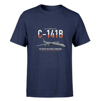 Thumbnail for C-141B Starlifter design on navy blue double-side t-shirt, single-side print