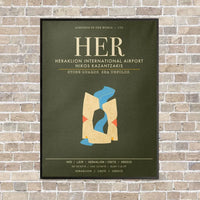 Thumbnail for Heraklion International Airport Nikos Kazantzakis HER - Canvas Framed - Green Army