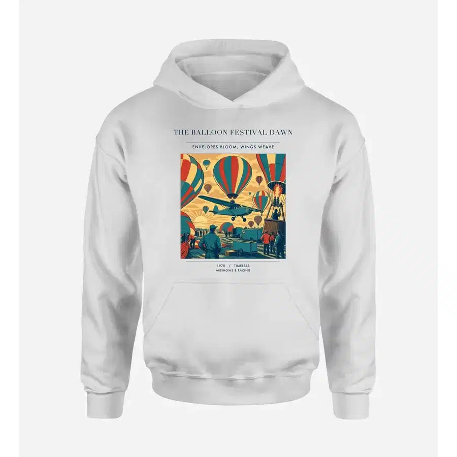 VINTAGE G4394 - The Balloon Festival Dawn - Premium Hoodie design on white premium