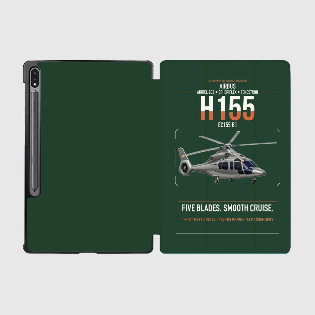 Airbus H155 EC155 B1 design on dark green samsung tablet tablet case