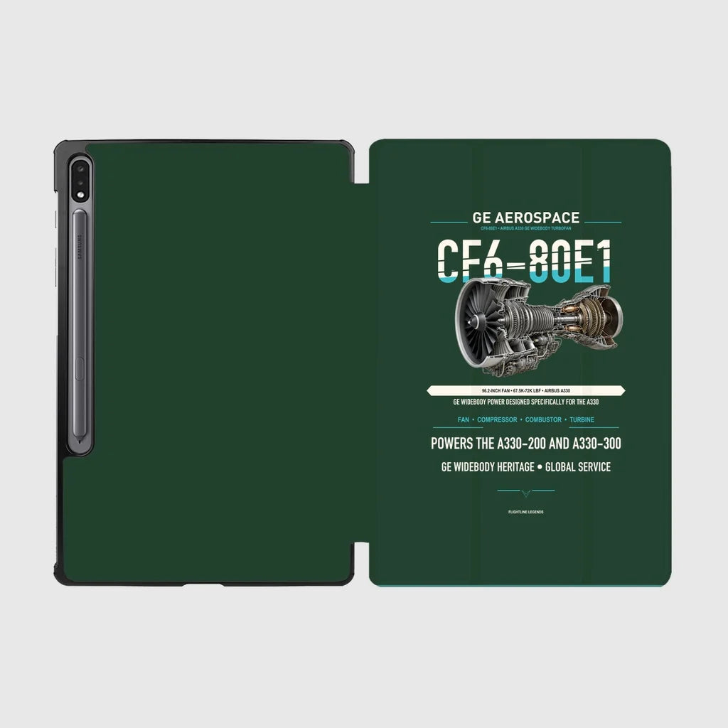 CF6-80E1 design on dark green samsung tablet tablet case