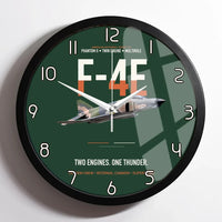 Thumbnail for F-4E Phantom II Two Engines One Thunder design on dark green framed wall clock