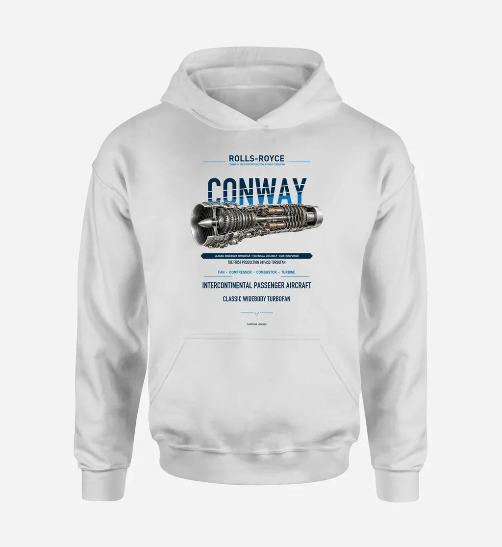 CONWAY design on white hoodie single side