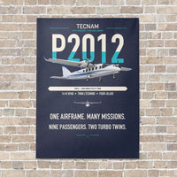 Thumbnail for Tecnam P2012 Traveller vertical canvas print - no frame - navy blue background