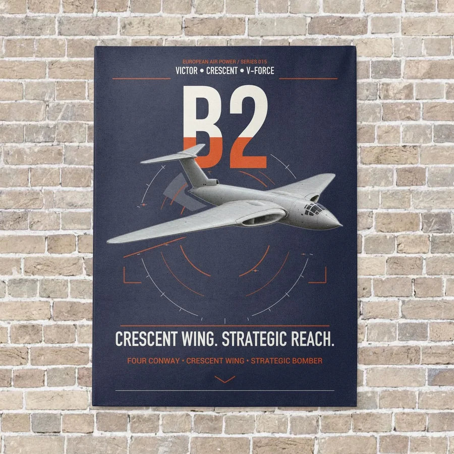 Handley Page Victor B2 vertical canvas print - no frame - navy blue background