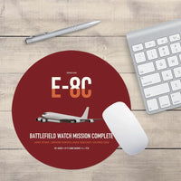 Thumbnail for E-8C Joint STARS design on dark red round mouse pad