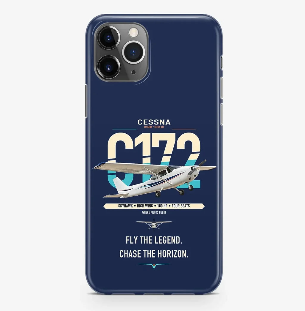 Cessna 172 Skyhawk design on navy blue magsafe iphone case, for iPhone Pro Max