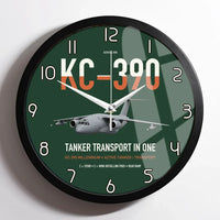 Thumbnail for Embraer KC-390 Millennium design on dark green framed wall clock