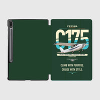 Thumbnail for Cessna 175 Skylark design on dark green samsung tablet tablet case