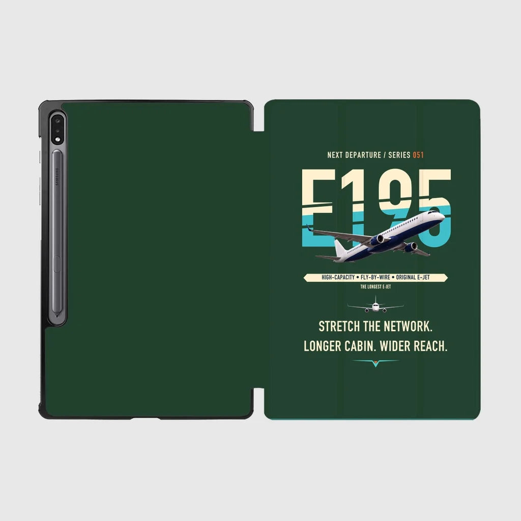 Embraer E195 design on dark green samsung tablet tablet case