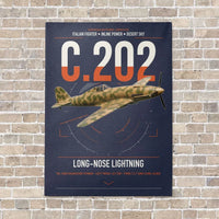 Thumbnail for Macchi C.202 Folgore vertical canvas print - no frame - navy blue background