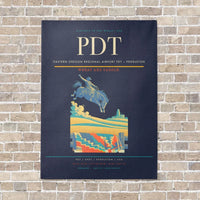 Thumbnail for Eastern Oregon Regional Airport PDT — Pendleton vertical canvas print - no frame - navy blue background