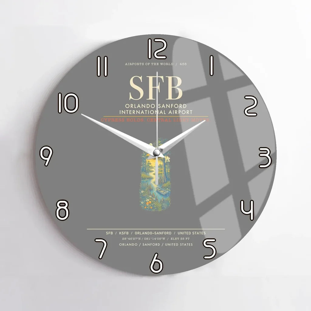 Orlando Sanford International Airport SFB Wall-Clock No-Frame - Gray