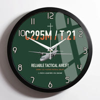 Thumbnail for Airbus C295M T.21 design on dark green framed wall clock