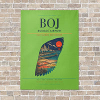 Thumbnail for Burgas Airport BOJ - Canvas No Frame - Light Green