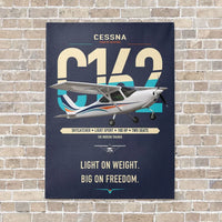 Thumbnail for Cessna 162 Skycatcher vertical canvas print - no frame - navy blue background
