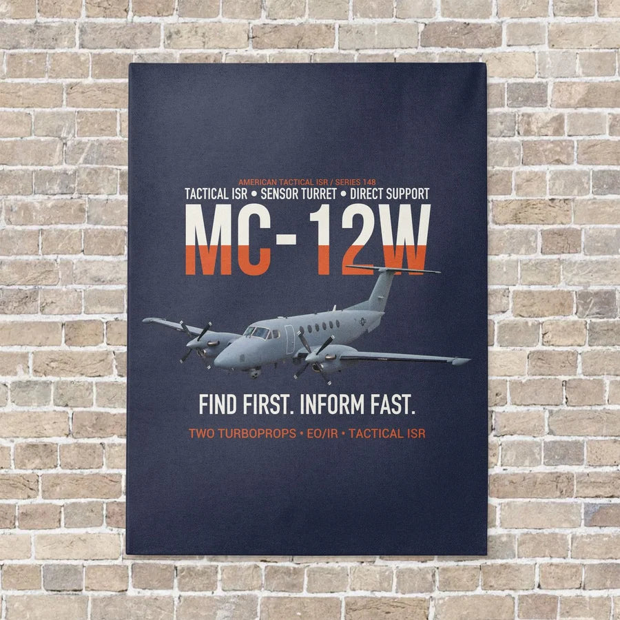 MC-12W Liberty Eyes Over The Ground vertical canvas print - no frame - navy blue background
