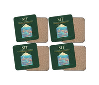 Thumbnail for Sitka Rocky Gutierrez Airport (SIT) design on dark green 4 pieces set coaster