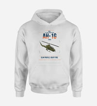 Thumbnail for Bell AH-1G Cobra design on white double-side hoodie, single-side print