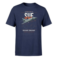 Thumbnail for Dassault Super Étendard design on navy blue t-shirt, single-side print