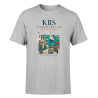 Thumbnail for Kristiansand Airport, Kjevik (KRS) T-Shirt single-side front print in Light Gray | kristiansand-airport-kjevik-krs-double-side-t-shirt