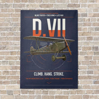 Thumbnail for Fokker D.VII vertical canvas print - no frame - navy blue background
