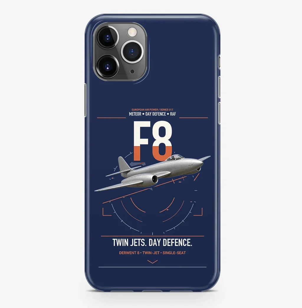 Gloster Meteor F8 design on navy blue magsafe iphone case, for iPhone Pro Max