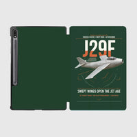 Thumbnail for Saab J 29F Tunnan design on dark green samsung tablet tablet case