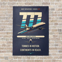 Thumbnail for Boeing 777F vertical canvas print - no frame - navy blue background