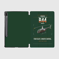 Thumbnail for Robinson R44 Raven II design on dark green samsung tablet tablet case