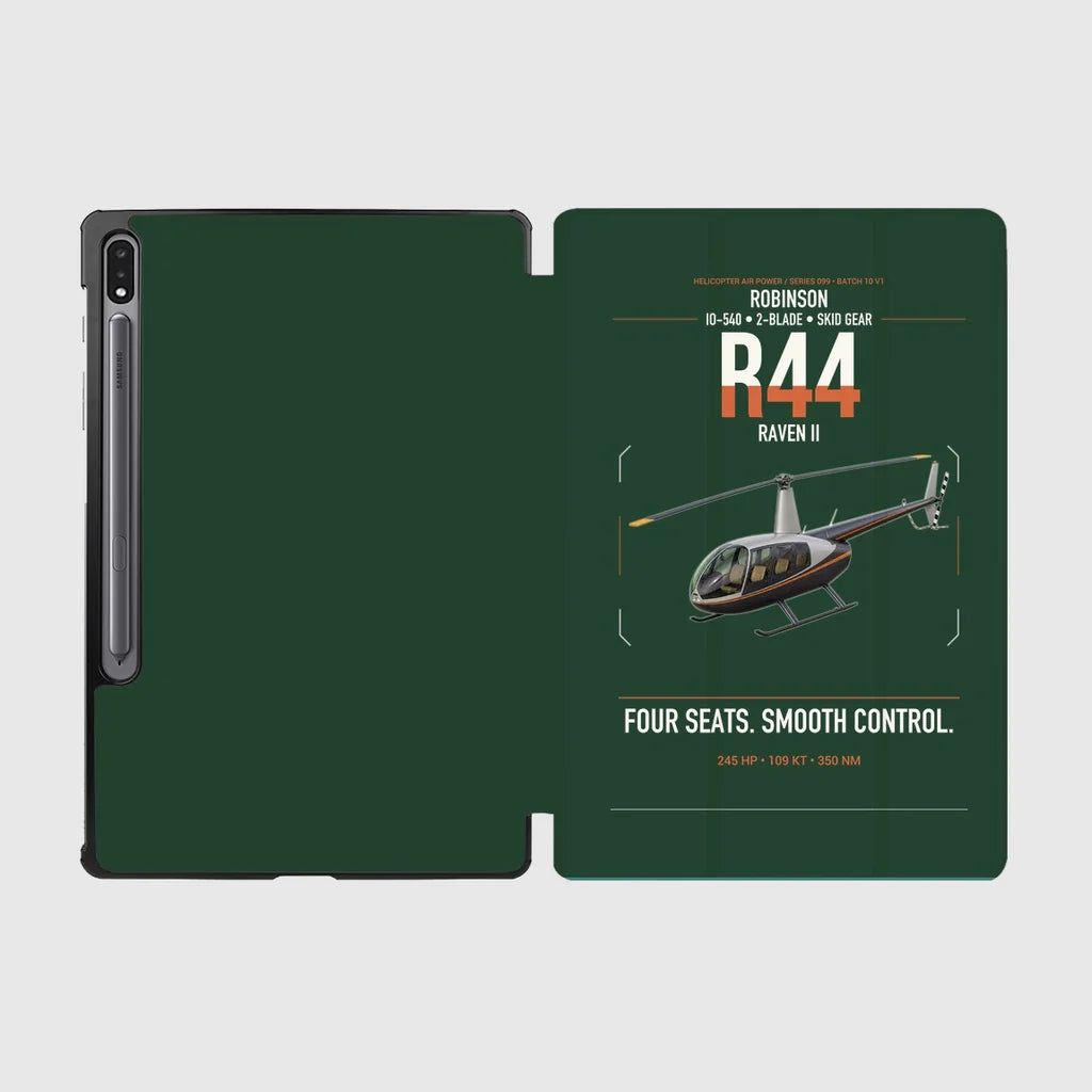 Robinson R44 Raven II design on dark green samsung tablet tablet case