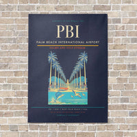 Thumbnail for Palm Beach International Airport PBI vertical canvas print - no frame - navy blue background
