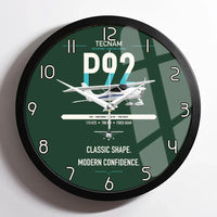 Thumbnail for Tecnam P92 Echo MkII design on dark green framed wall clock