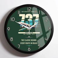 Thumbnail for Boeing 737-300 Classic design on dark green framed wall clock
