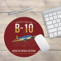 Thumbnail for Martin B-10 design on dark red round mouse pad