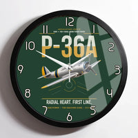 Thumbnail for P-36A Hawk design on dark green framed wall clock