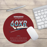 Thumbnail for Bombardier Learjet 60XR design on dark red round mouse pad