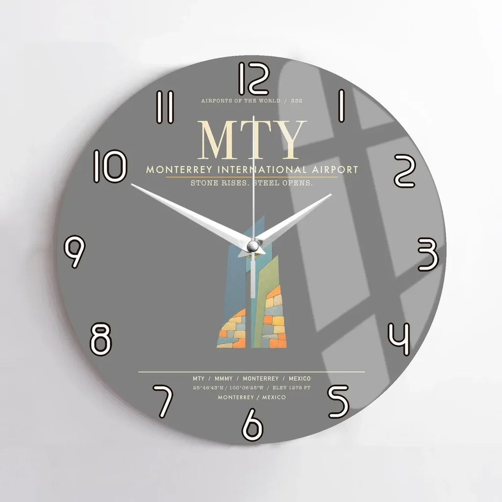 Monterrey International Airport MTY Wall-Clock No-Frame - Gray
