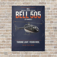 Thumbnail for Bell 505 Jet Ranger X vertical canvas print - no frame - navy blue background