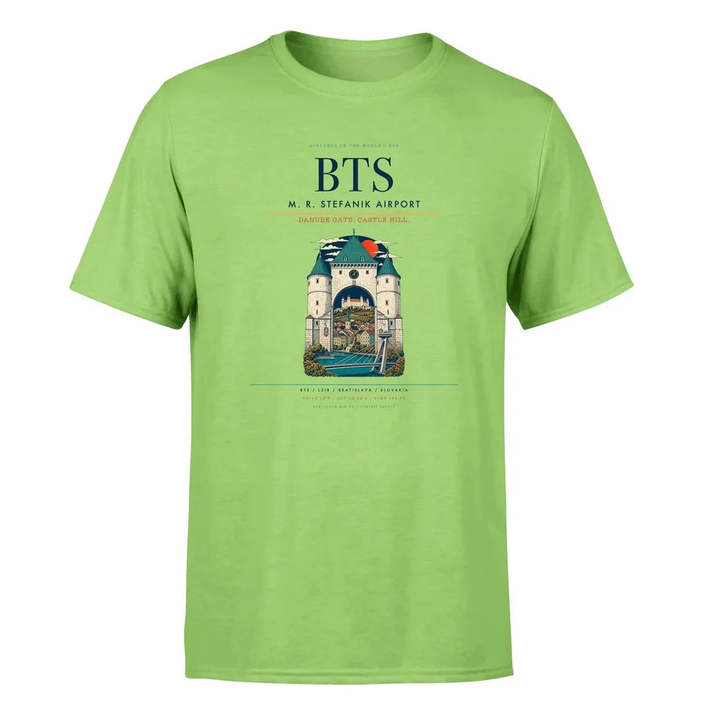 Bratislava Airport (BTS) Premium T-Shirt Light Green
