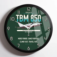 Thumbnail for Socata TBM 850 design on dark green framed wall clock
