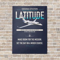 Thumbnail for Cessna Citation Latitude vertical canvas print - no frame - navy blue background