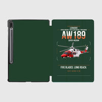 Thumbnail for Leonardo AW189 design on dark green samsung tablet tablet case
