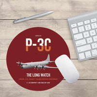 Thumbnail for P-3C Orion design on dark red round mouse pad