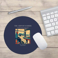 Thumbnail for VINTAGE G4377 - The Airport Barber - Designed Mouse Pads design on navyblue round
