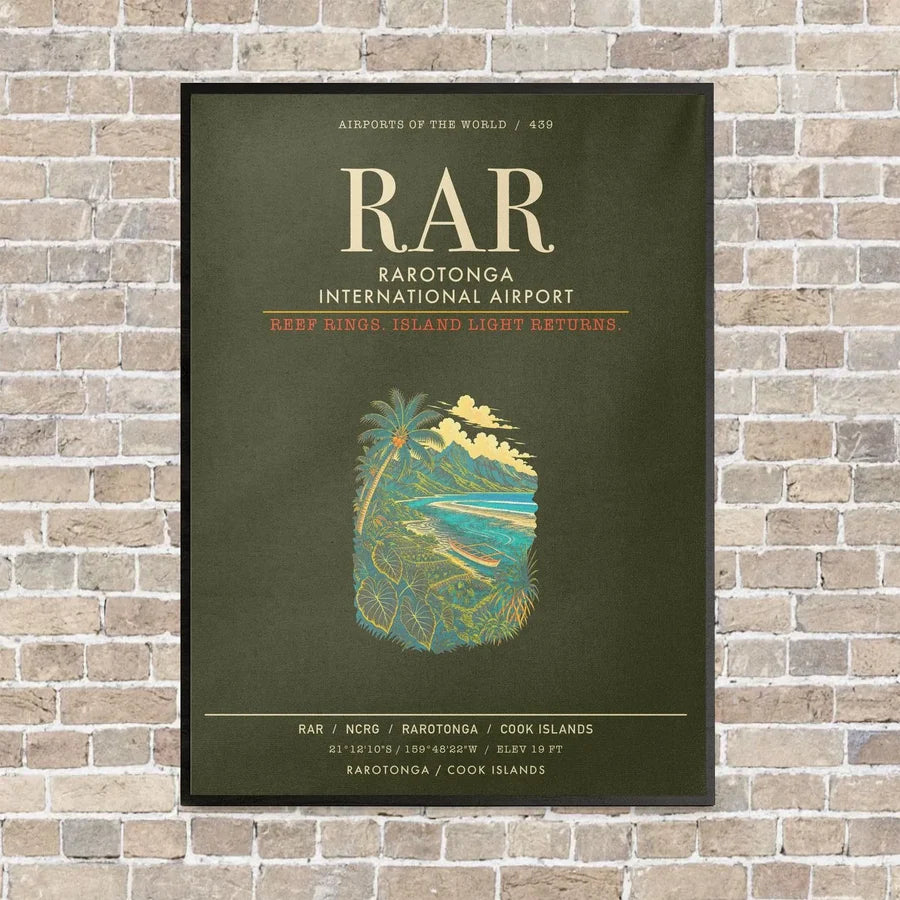 Rarotonga International Airport RAR - Canvas Framed - Green Army