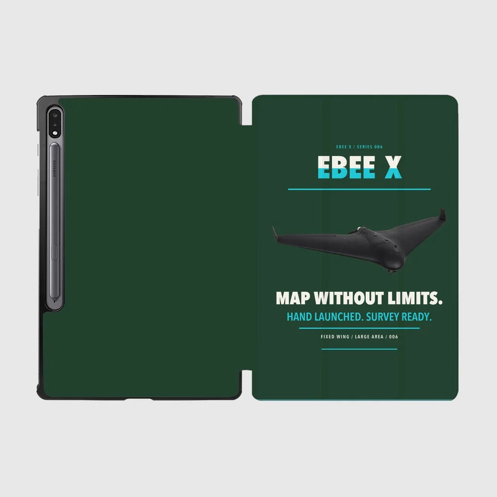 AgEagle eBee X design on dark green samsung tablet tablet case