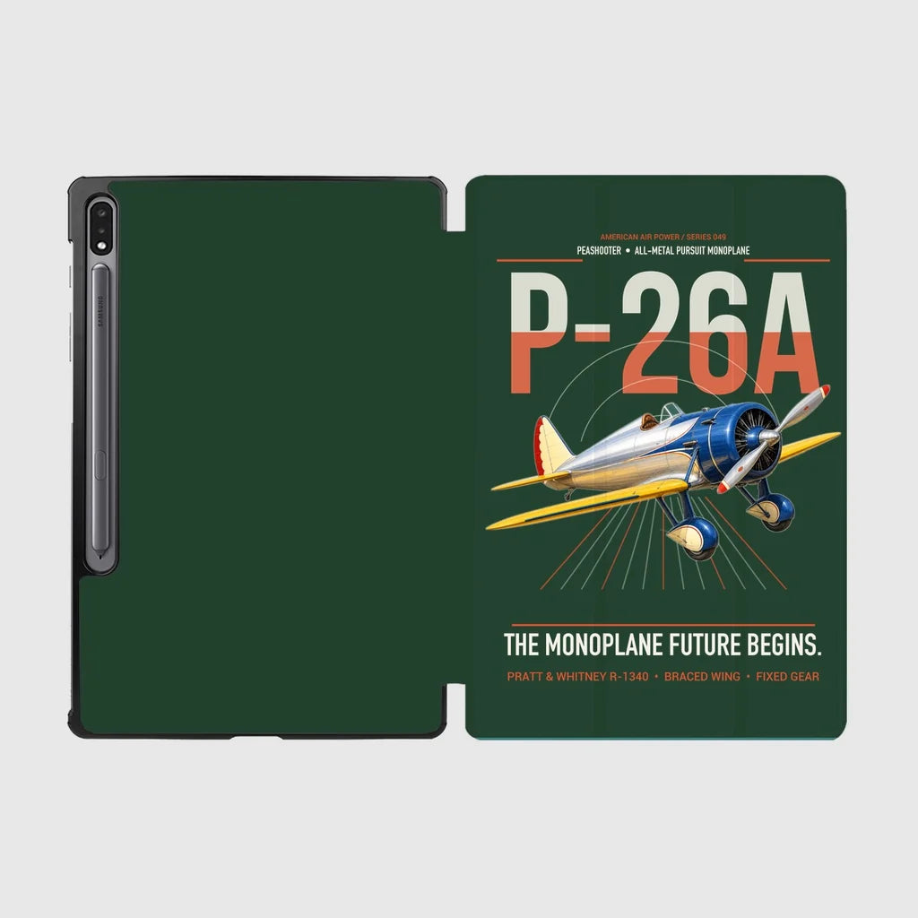 Boeing P-26A Peashooter design on dark green samsung tablet tablet case