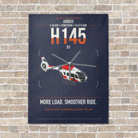 Thumbnail for Airbus H145 D3 vertical canvas print - no frame - navy blue background